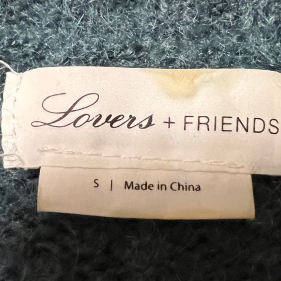 Lovers+Friends Womens Green White Striped Wool Blend Knit Sweater Glitters Sz SM - Picture 5 of 9